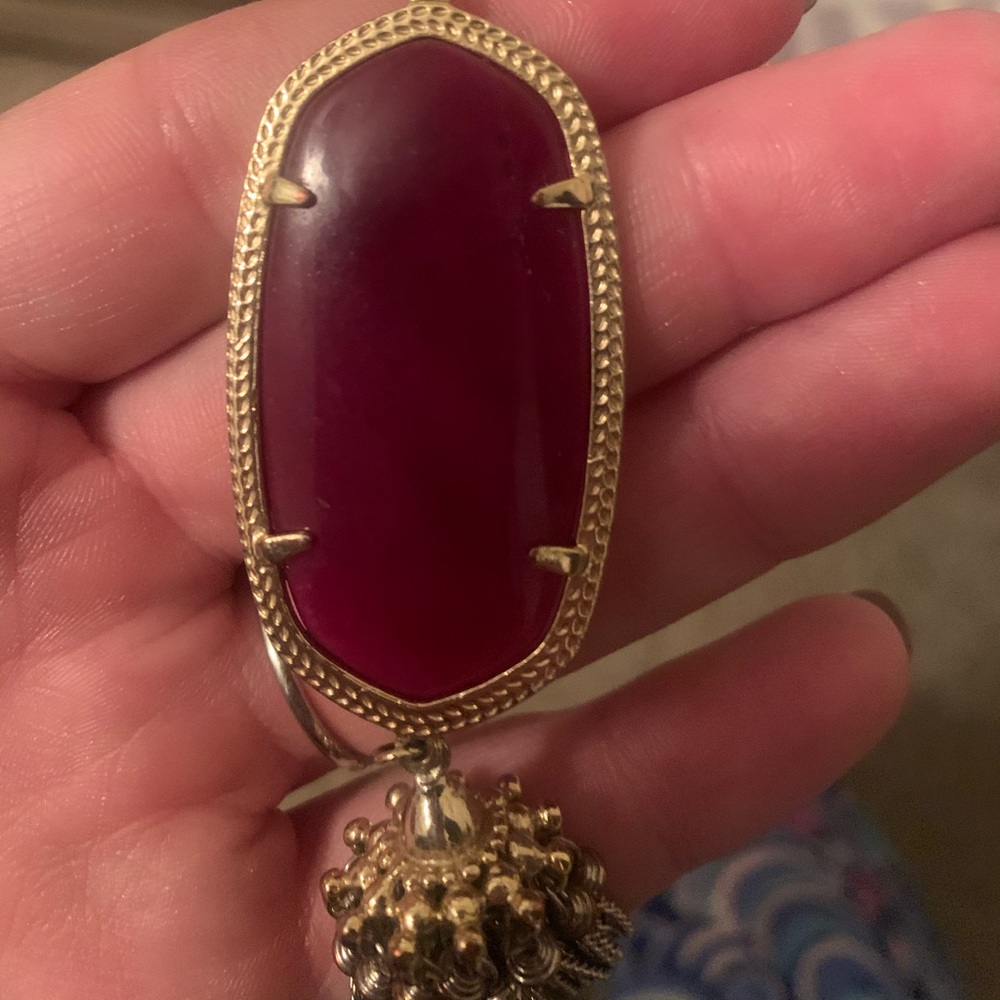 Kendra Scott long garnet tassel necklace
